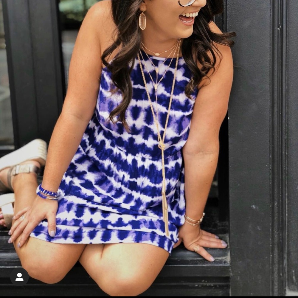 Mossimo Blue and White Tie Dye Dress